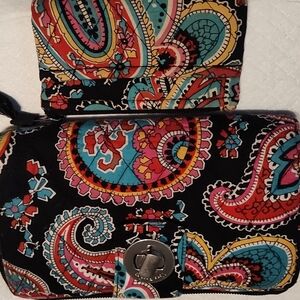 Vera Bradley Parisian Paisley Pattern Wallet And Coming Purse